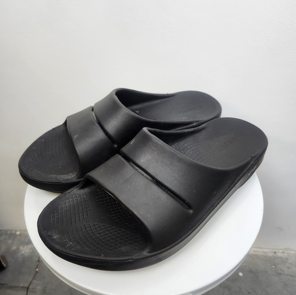 Oofos Ooah Slides Black Mens Size 10, Women's 13 - Picture 1 of 6